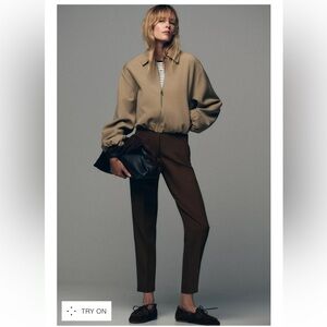 NWT Zara High Waist Brown Pants